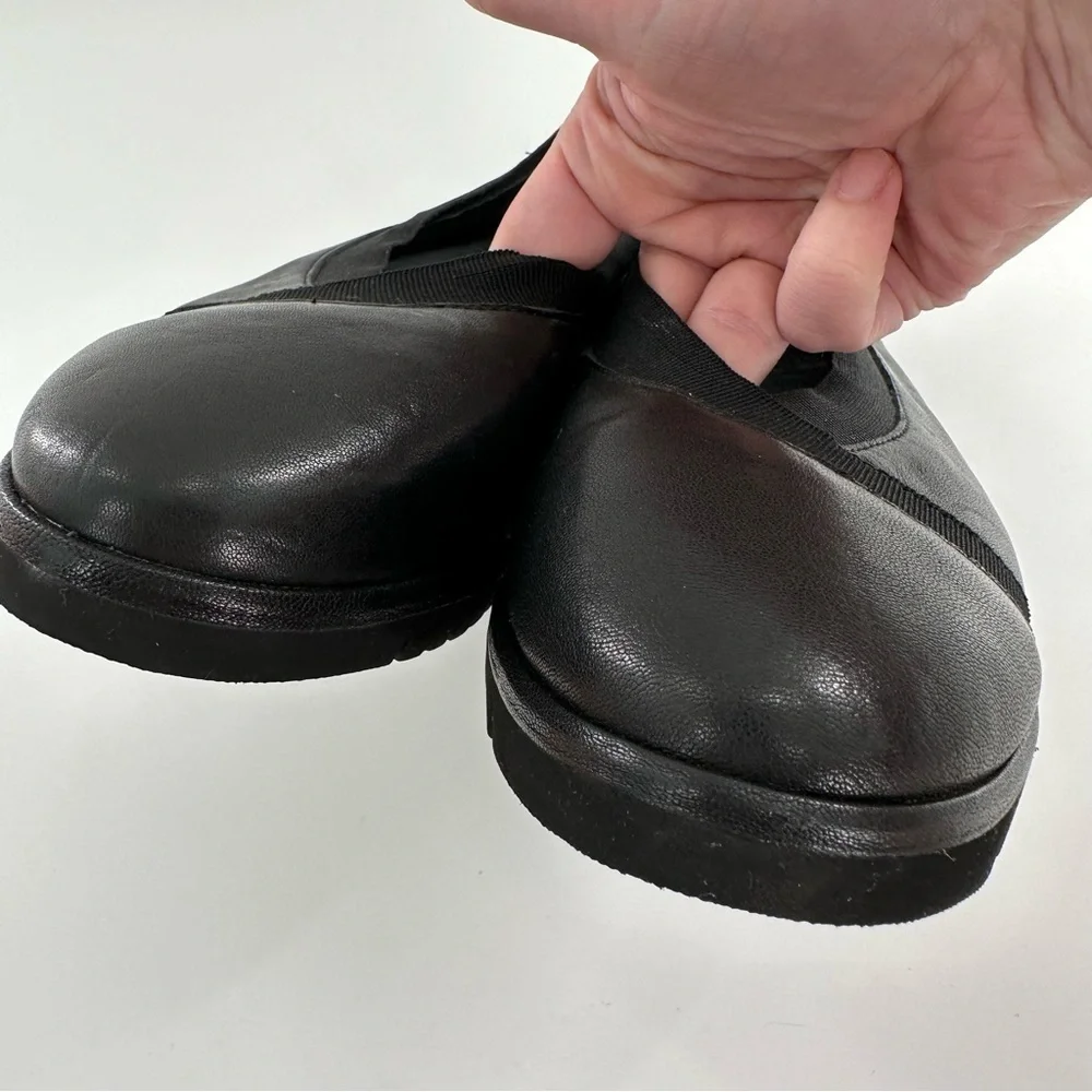 Nurture womens flats size 5.5 black leather platforms chunky